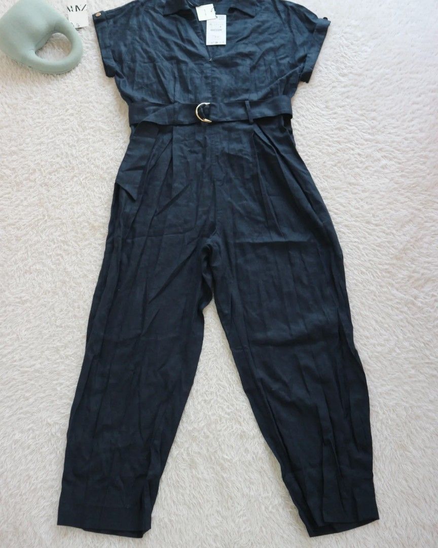 ZARA Jumpsuit Linen With Belted