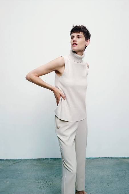 Zara sleeveless turtleneck top