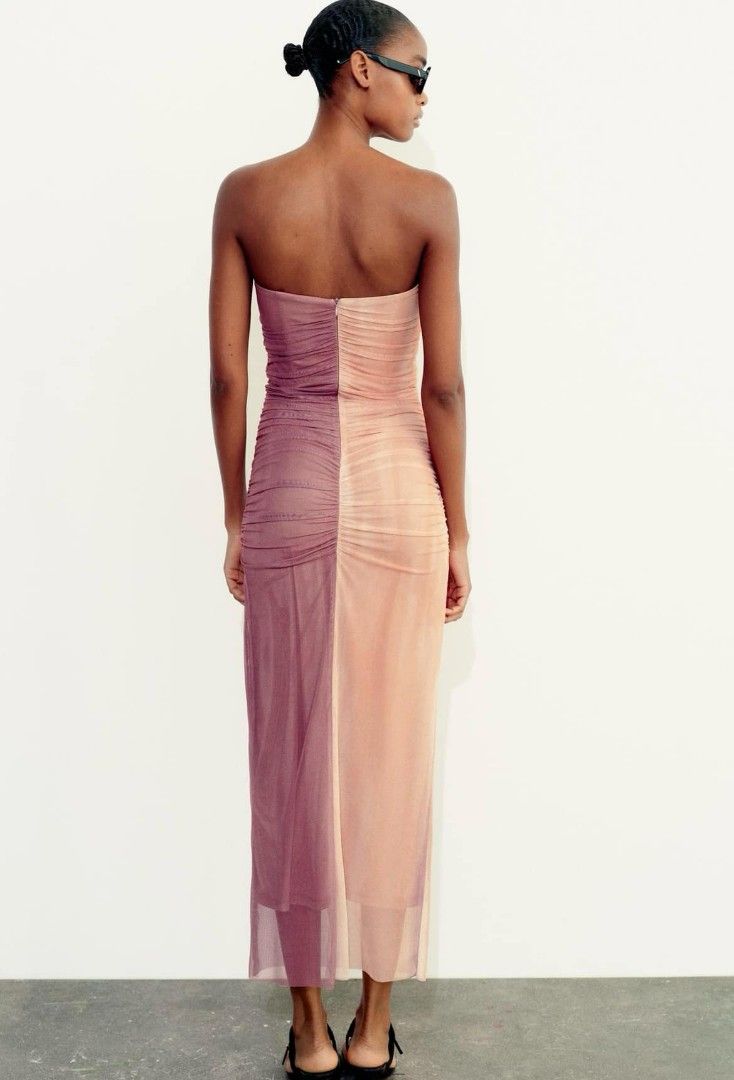 strapless open back dress Buy Blush Pink Organza Anarkali With Sharara main image 0