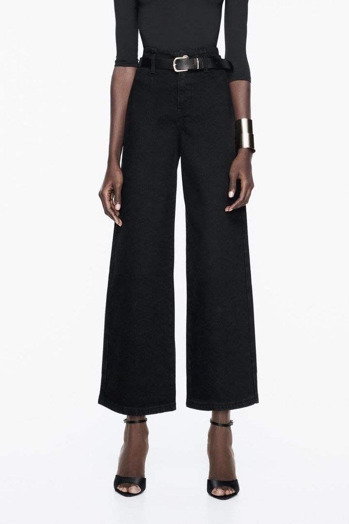 Zara wide leg cropped pants outlet