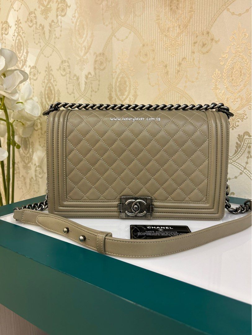 Chanel boy dark beige shop