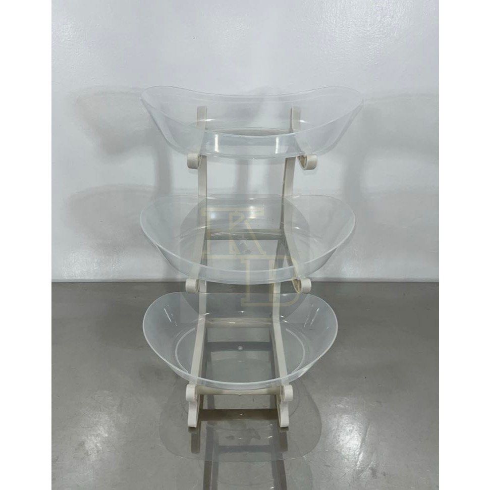 3 Layer Fruit Plate Stand Display Serving Platter (Category: Food Organization & Storage) located in Taguig. Submitted by RoseTags (Listing ID 1322884437, Image 3). Description: Colors:White/Mocha/Transparent/Dark Green.