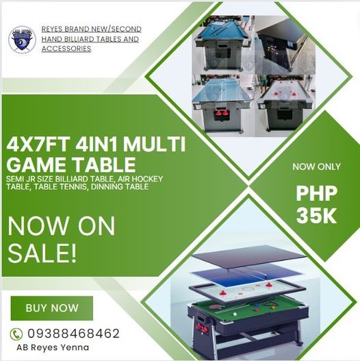 4X7ft 4in1 MULTI GAMING TABLE WITH RACK AND COMPLETE SET OF ACCESSORIES ...