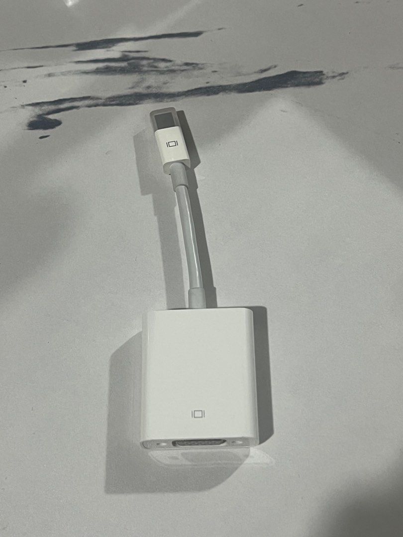 Apple Mini DisplayPort to VGA Adapter (Category: Cables & Adaptors) located in Mandaluyong City. Submitted by lovedbyjy (Listing ID 1322849315, Image 1). Description: Used once only! Minimal signs of usage. 10/10 condition. No more box. 100% authentic. Got this last 2023 only. Original price: 1,590.00. RFS: sold my Macbook Pro this year. Free shipping nationwide. .