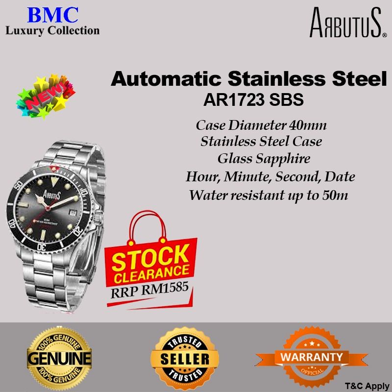 ARBUTUS AR1723 SBS automatic original Men s Fashion Watches Accessories Watches on Carousell