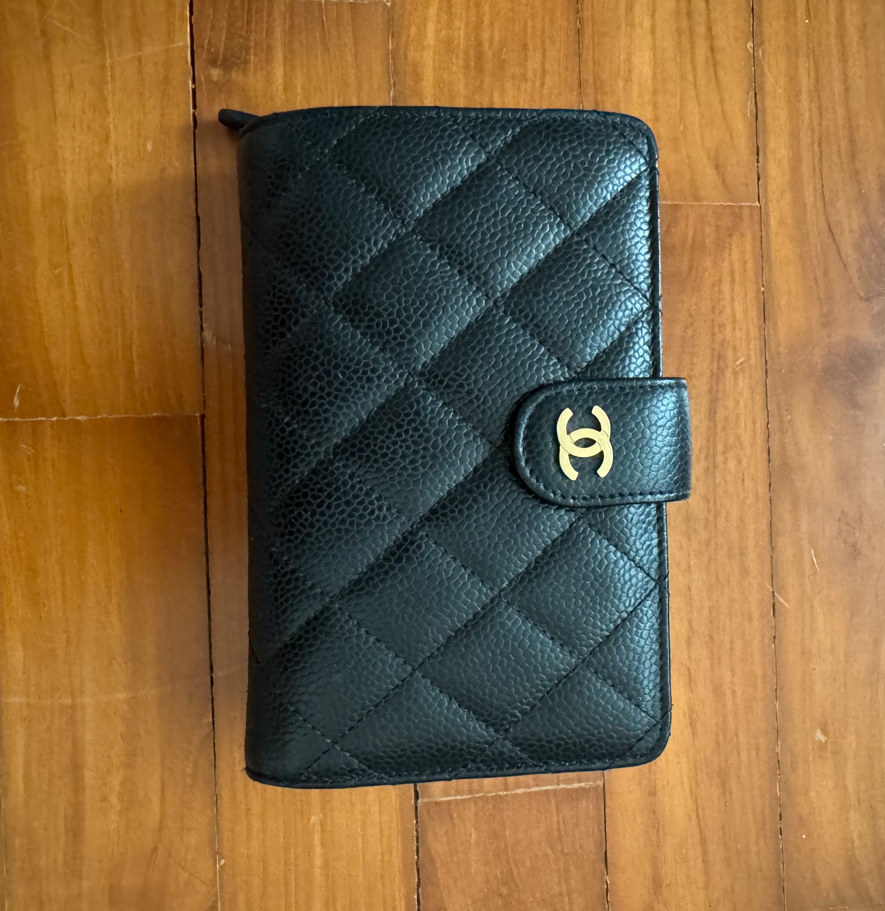 Chanel Black Caviar Medium Size Wallet not 24k season