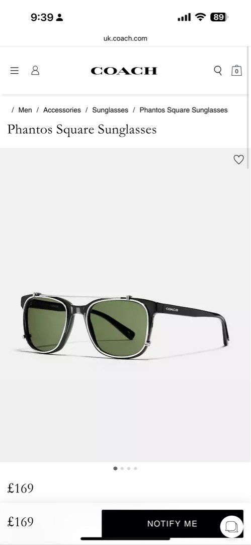 Coach phantos square sunglasses