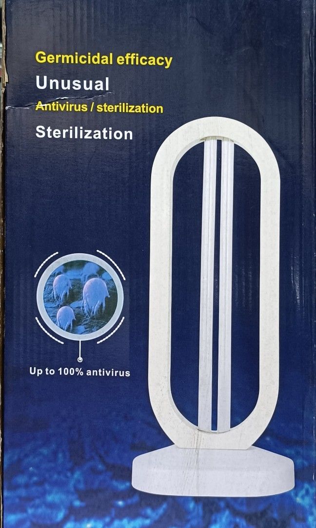 Germicidal Lamp (Category: Air Purifiers & Dehumidifiers) located in Manila. Submitted by calmstorm_cd883d (Listing ID 1322813906, Image 1). Description: Ultraviolet disinfectant table lamp AI intelligence wireless remote control Third gear timer 200v AC 38w 5000hrs lamp life.