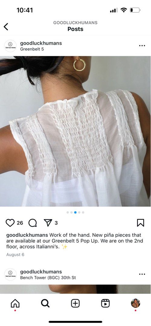 Good Luck, Humans Silk Cocoon Top (Category: Blouses) located in Paranaque City. Submitted by tinykh (Listing ID 1322755914, Image 2). Description: Good Luck, Humans silk cocoon top Really pretty in person! Can be used as your modern Filipino top if you’re not the Filipiniana alampay or bolero type. Size on tag is medium, but best fit for XS-S (I’m in between a size XS-S myself) Last price posted. Used only once for a casual Filipino themed birth