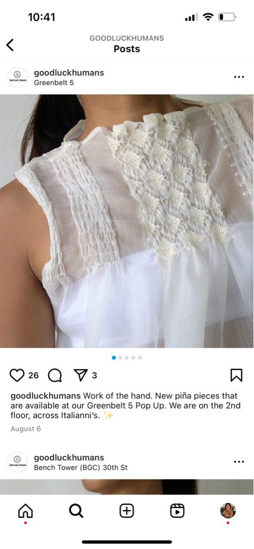 Good Luck, Humans Silk Cocoon Top (Category: Blouses) located in Paranaque City. Submitted by tinykh (Listing ID 1322755914, Image 1). Description: Good Luck, Humans silk cocoon top Really pretty in person! Can be used as your modern Filipino top if you’re not the Filipiniana alampay or bolero type. Size on tag is medium, but best fit for XS-S (I’m in between a size XS-S myself) Last price posted. Used only once for a casual Filipino themed birth