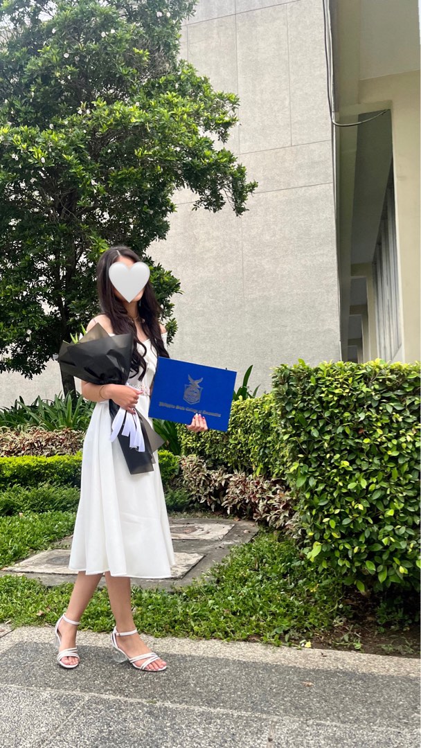 Graduation Dress - Off Shoulder (White), Women's Fashion, Dresses ...