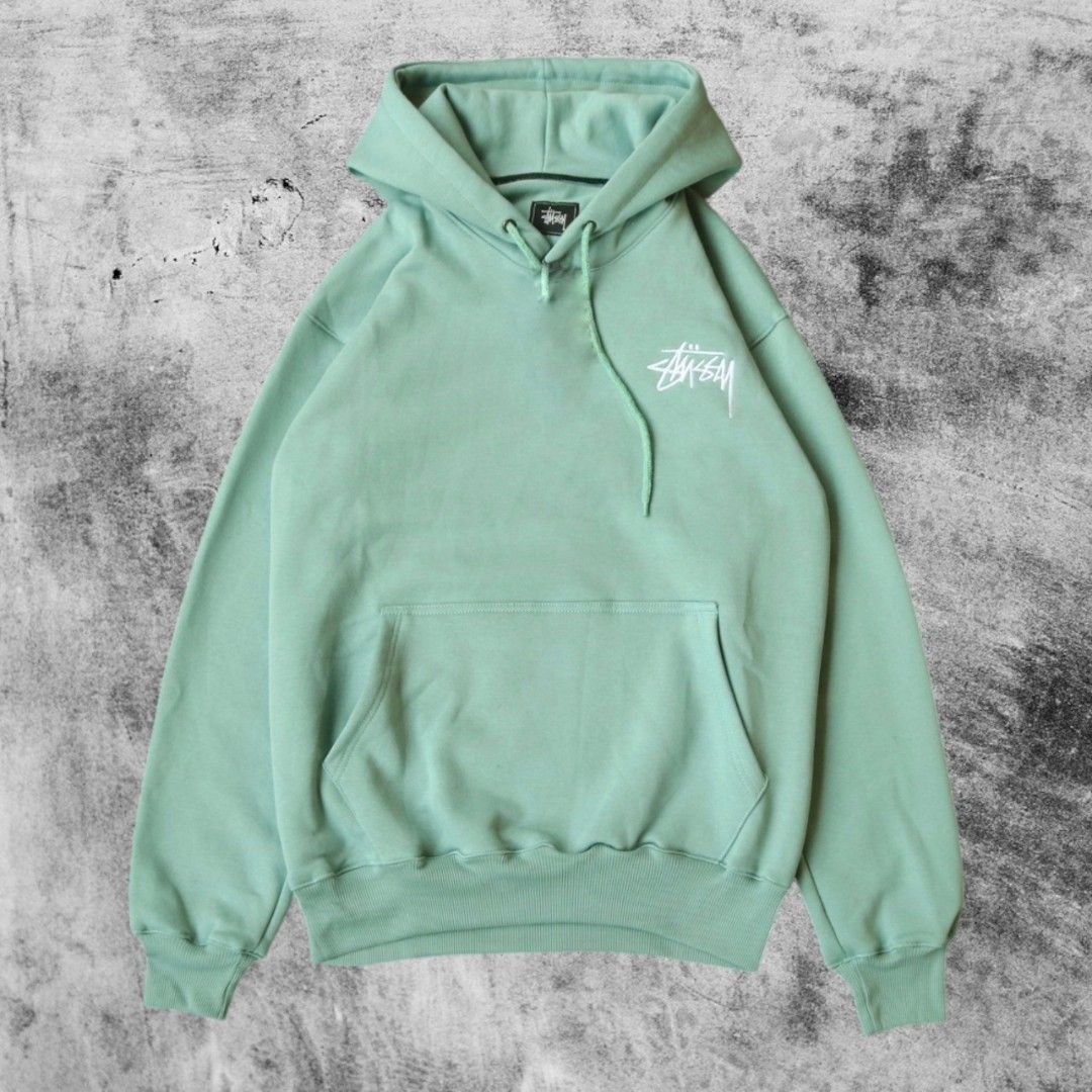 Hoodie Stussy 8 Ball Hijau Mint Fesyen Pria Pakaian Baju Luaran di Carousell