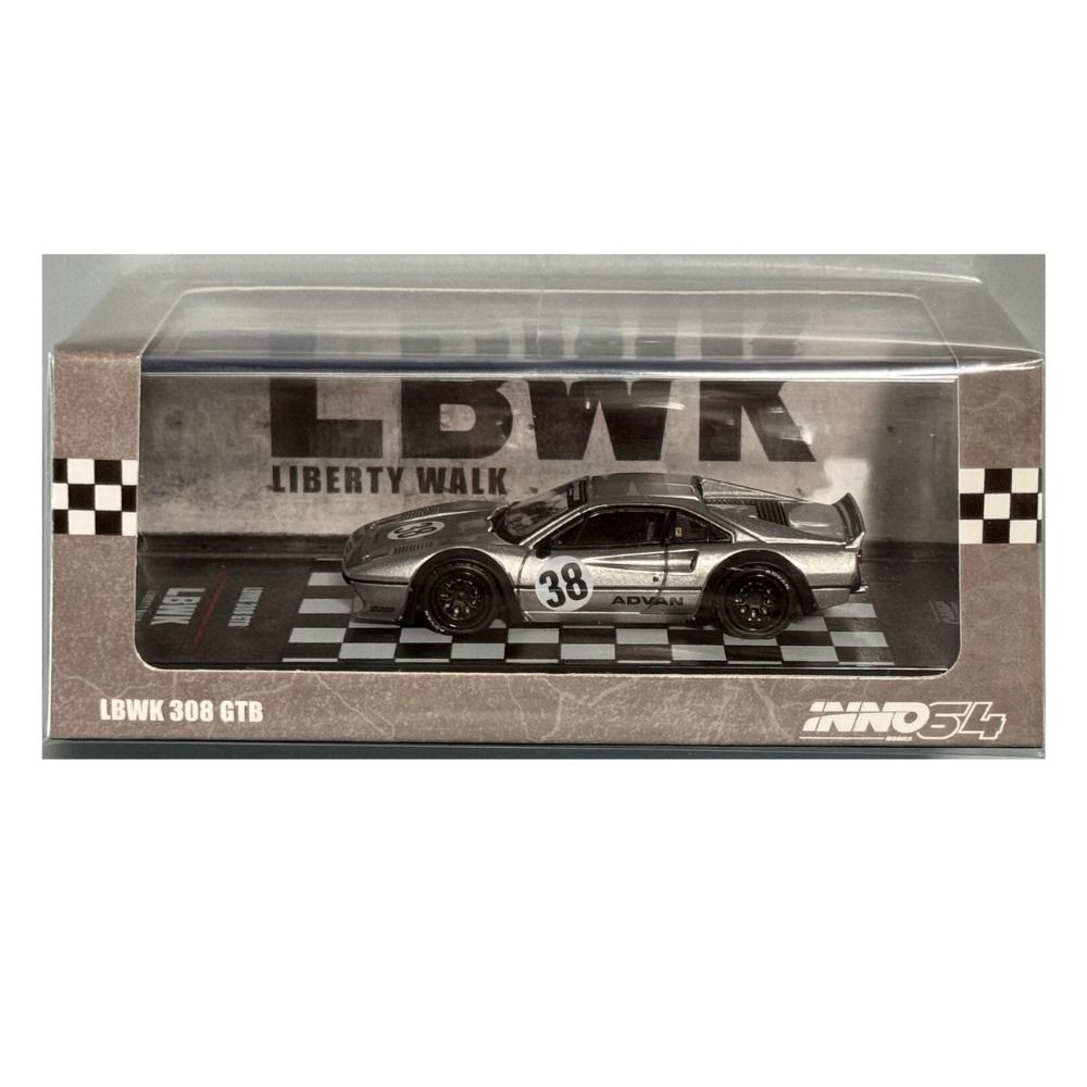 INNO64 1/64 Scale LBWK 308 GTB Grey Die-cast Car IN64-LBWK308-GREY ...