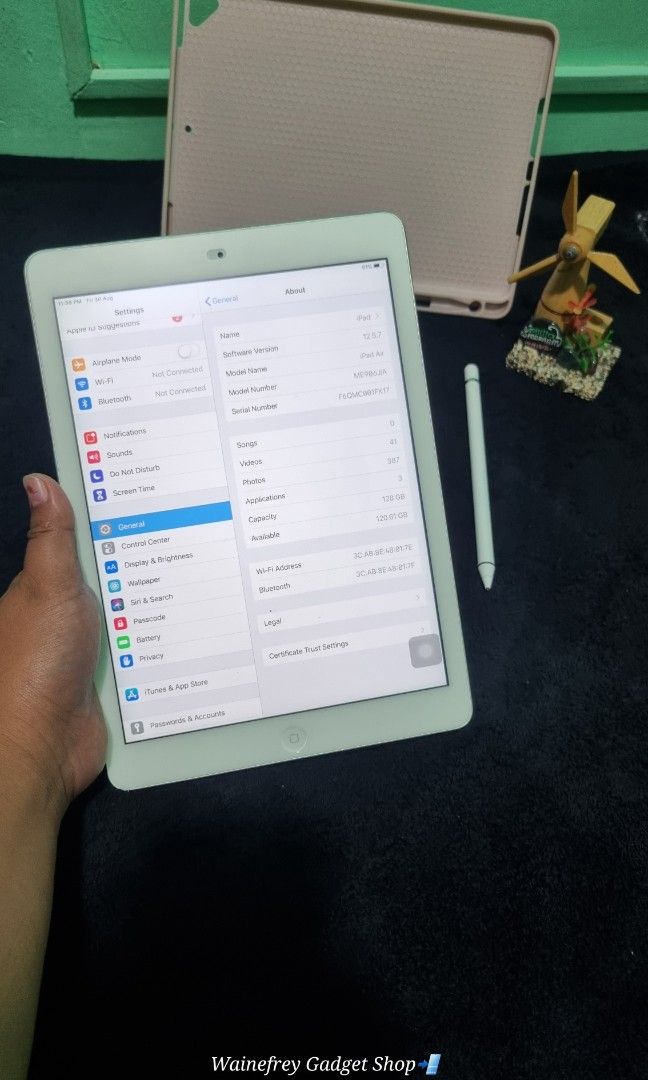 iPad Air1 (Category: iPad) located in San Juan City. Submitted by wainefreygadgetshop (Listing ID 1322880625, Image 3). Description: iPad Air 1 128gb Wifi only 🅿️5999.00 (Please search full specs ) IOS 12.5.7 ALL GOODS AT WORKING NO REPAIR HISTORY NO HIDDEN ISSUE UNLI RESET FREE CASE ,STYLUS & TEMPERED INSTALLED NOTE* Not updated to the newest version • We accept COD within Metro Manila only • We also ship thru Lalamove (PAYMENT FIRST POLICY UPO
