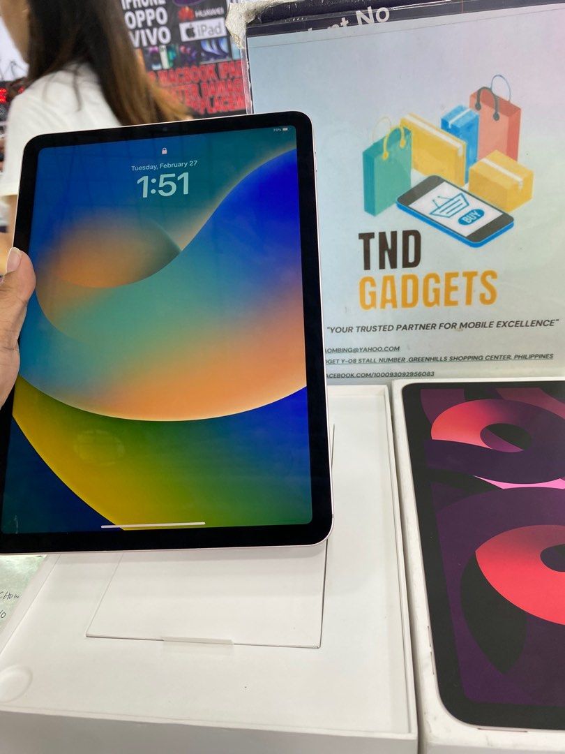Ipad Air 5 256gb wifi +cellular (Category: iPad) located in Pasig City. Submitted by melissaomb01623 (Listing ID 1322772777, Image 1). Description: IPad Air 5 256gb wifi+cellular good as new complete with box 💯smooth good condition 📌pick up store in greenhills shopping center 📌we do cod in metro manila and near provinces just add sf only 📌we ship nationwide via LBC 📌we accept swap/trade in 📌we accept credit card installment 📌we accept ggiv