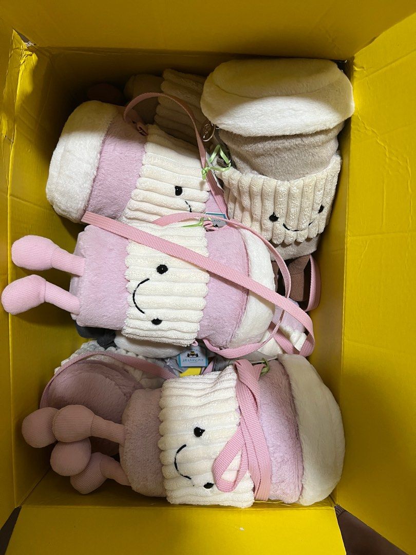 Jellycat coffee to go bag pink UK limited Ready stock Women s Fashion Bags Wallets Cross body Bags on Carousell