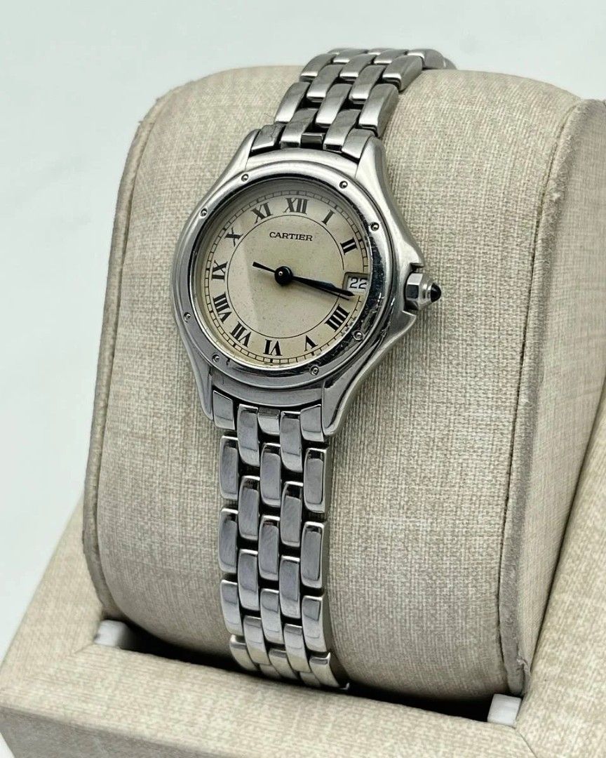 Ladies Cartier Cougar White Roman Dial Steel Women s Fashion Watches Accessories Watches on Carousell