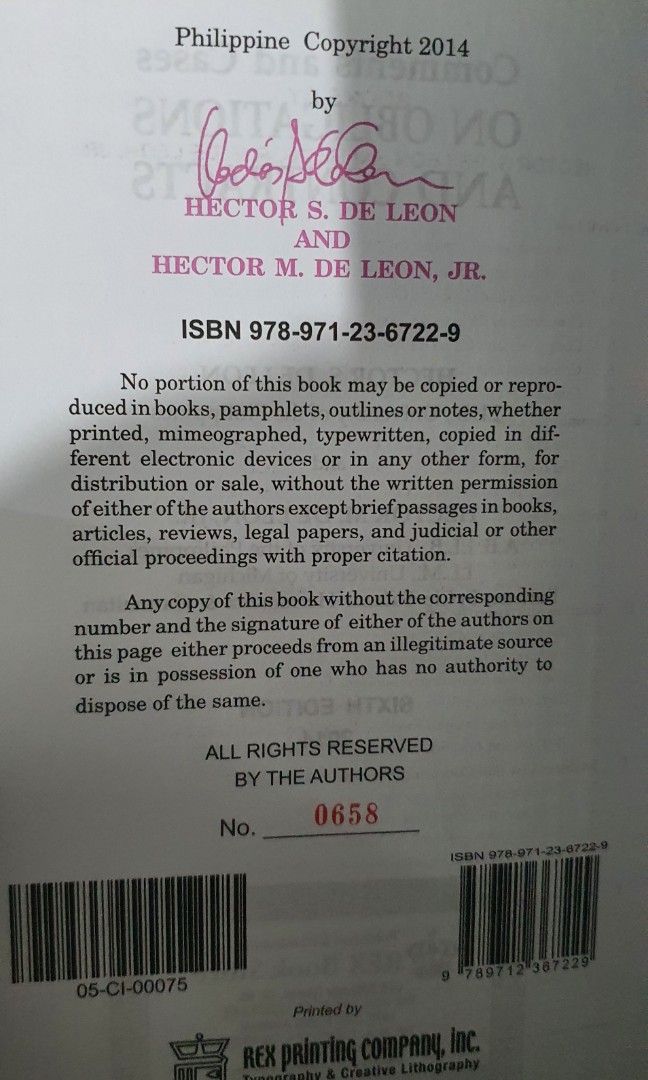 Law Book: De Leon Oblicon (Category: Storybooks) located in Pasig City. Submitted by chimsco (Listing ID 1322863175, Image 3). Description: Oblicon Hector De Leon 2014 can send a video of the book for those interested.