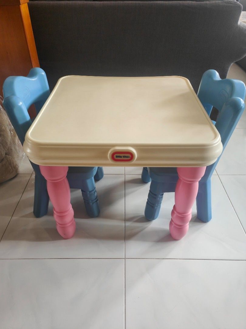 Little tikes wooden table and chairs store