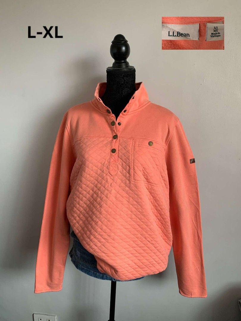 LL BEAN VINTAGE BRAND QUARTER BUTTON SWEATER Women s Fashion Tops Longsleeves on Carousell