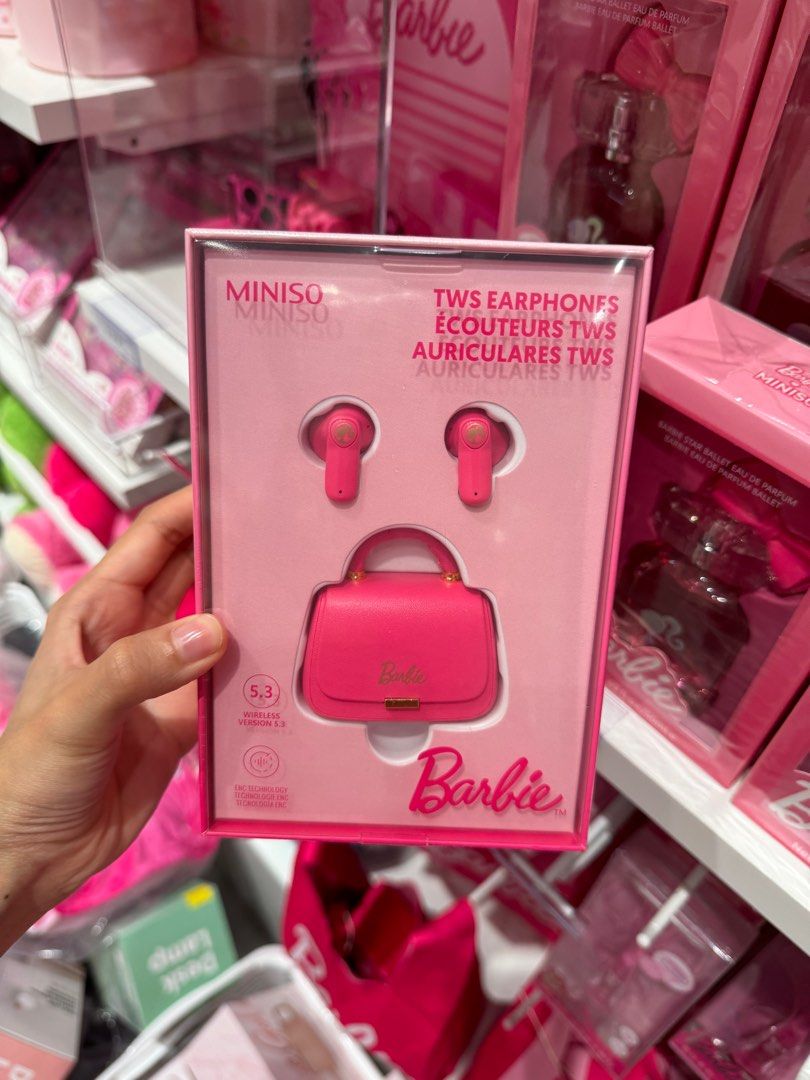 Miniso Barbie Pink Wireless Earpods Earphones
