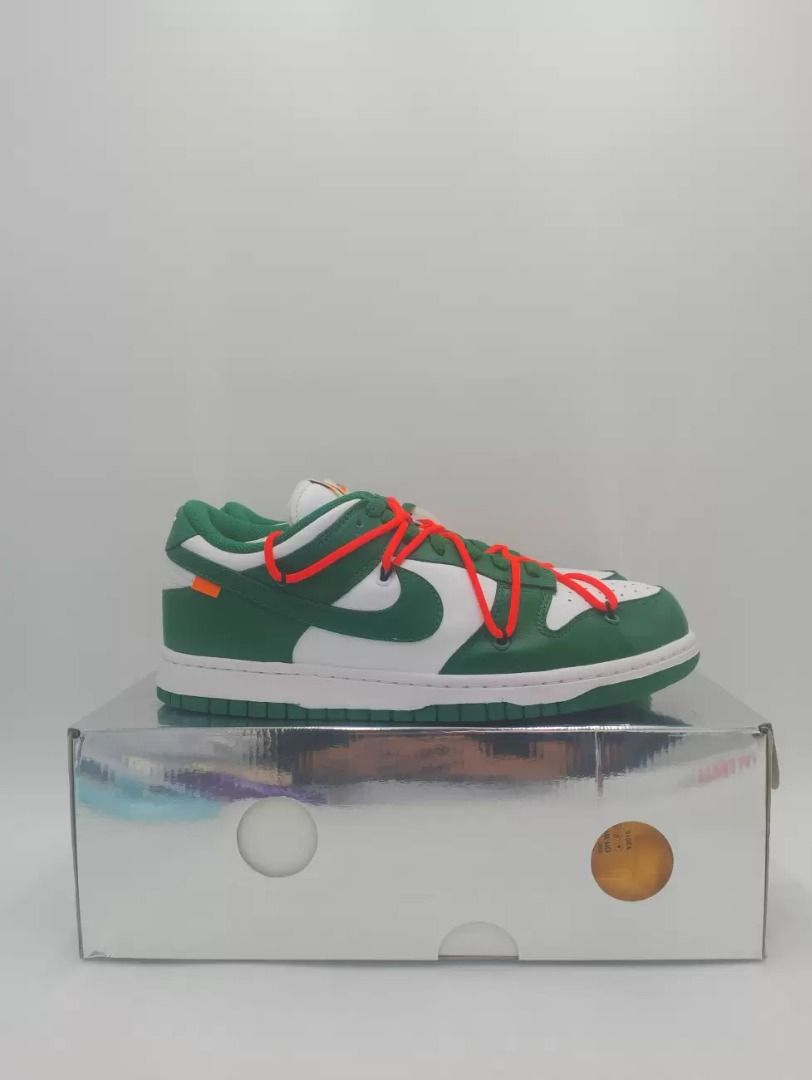 Nike Dunk Low Off-White Pine Green (CT0856-100) (Category: Sneakers) located in Manila. Submitted by aftermarketphilippines (Listing ID 1322802109, Image 1). Description: Brandnew (BNDS) 100% Authentic and Original Other sizes are available for PRE ORDER.