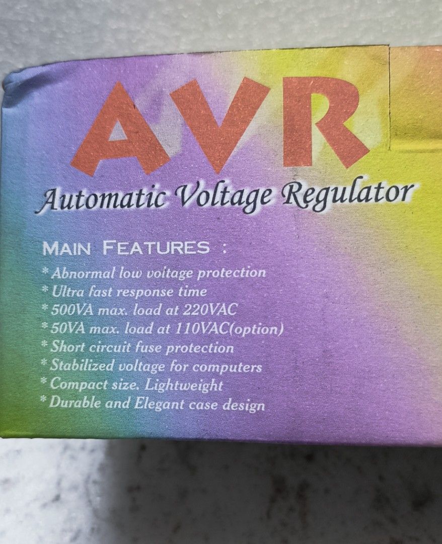 NRG 500VA AVR for computer voltage regulator (Category: Other Accessories) located in Manila. Submitted by calmstorm_cd883d (Listing ID 1322853637, Image 1). Description: 500VA Max AVR short circuit fuse protection stabilize voltage for computer ultra fast response time Abnormal low voltage protection.