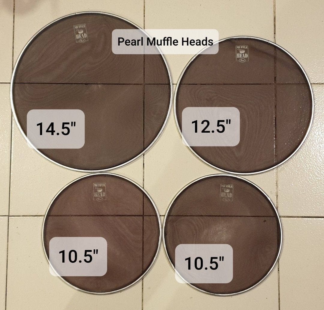 PEARL Drum Muffle Heads (Category: Musical Instruments) located in Las Pinas. Submitted by oldsthetics (Listing ID 1322890333, Image 1). Description: Pearl Drum Muffle Heads Used / Preloved 14.5" with flaws 12.5" 10.5" 2pcs Detailed realtime photos/video are available for a closer look Selling for 550 each🔖 CLEARANCE SALE 450 each🔖 CLEARANCE SALE 450 each🔖 CLEARANCE SALE 450 each🔖 Discount if take all 4pcs Message us 📩 Location Las pinas --�