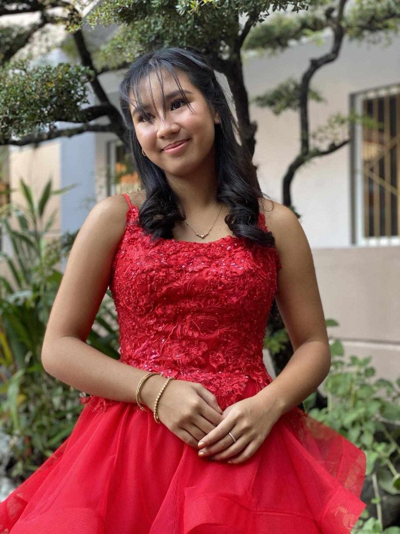 Red Gown for JS prom medium size Women s Fashion Dresses Sets Evening dresses gowns on Carousell