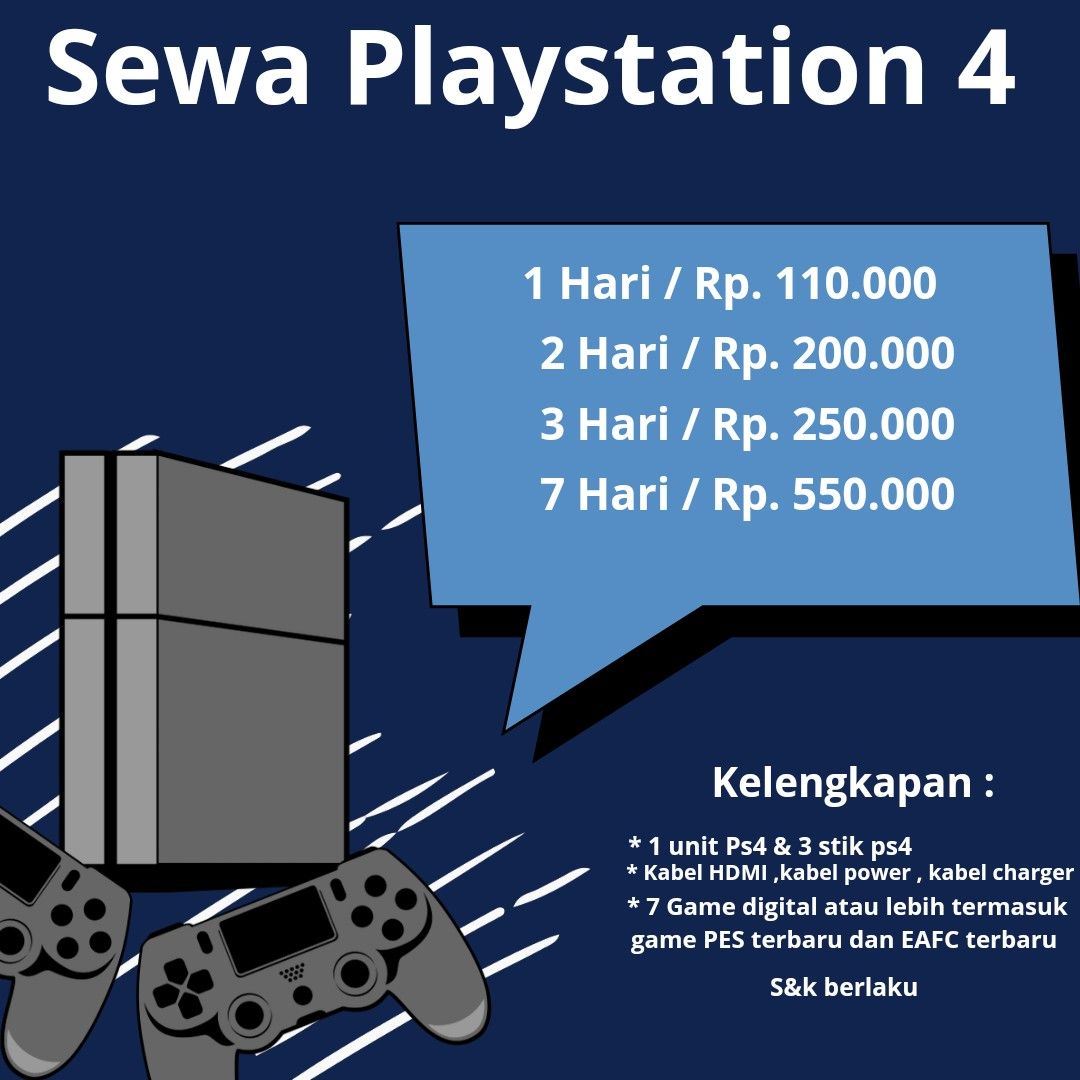 Ps 4 Renting SEWA RENTAL PS3 PS4 PS5 HARIAN ANTAR JEMPUT JAKARTA, Jasa, Lainnya di ...