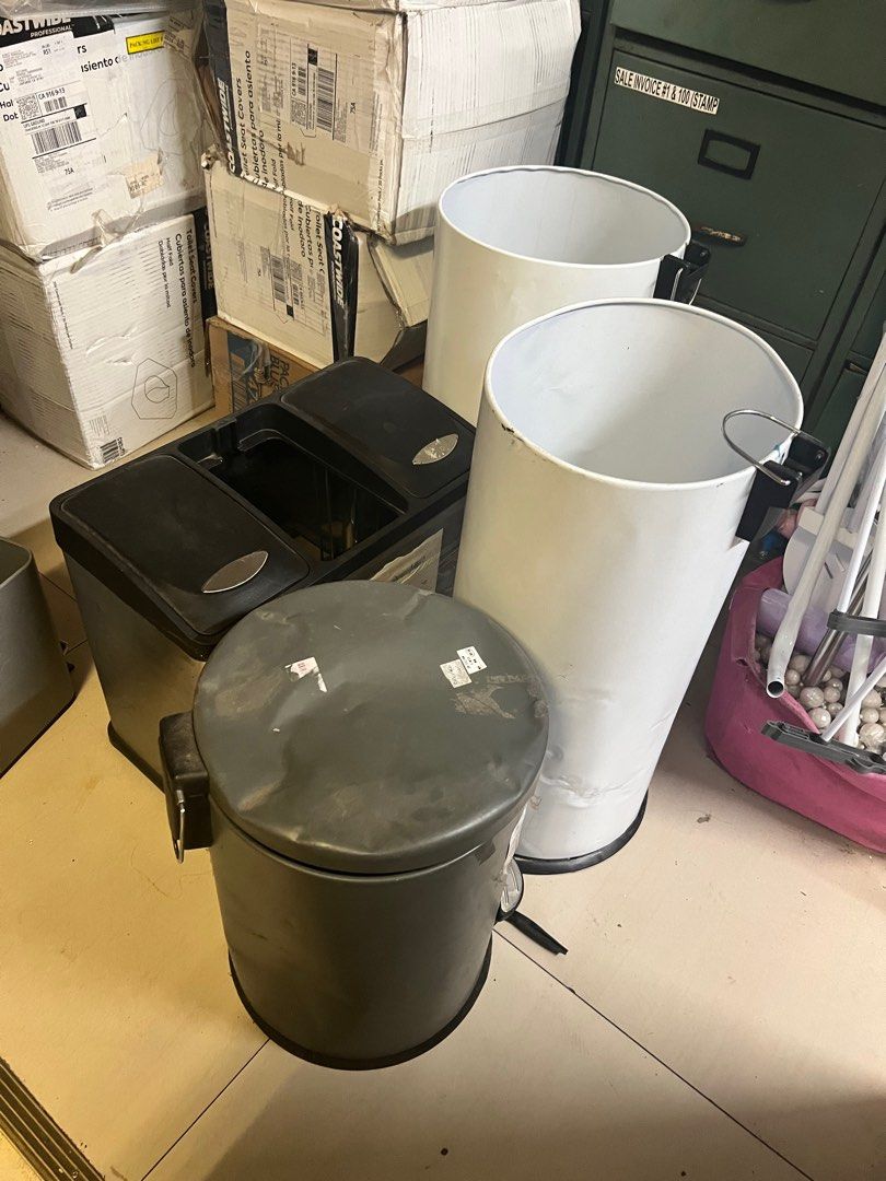 Stainless Trash Bins Assorted Dented As is (Category: Storage Boxes & Baskets) located in Pasay City. Submitted by meostore (Listing ID 1322764948, Image 2). Description: get all 499 nalng po as is nlng.