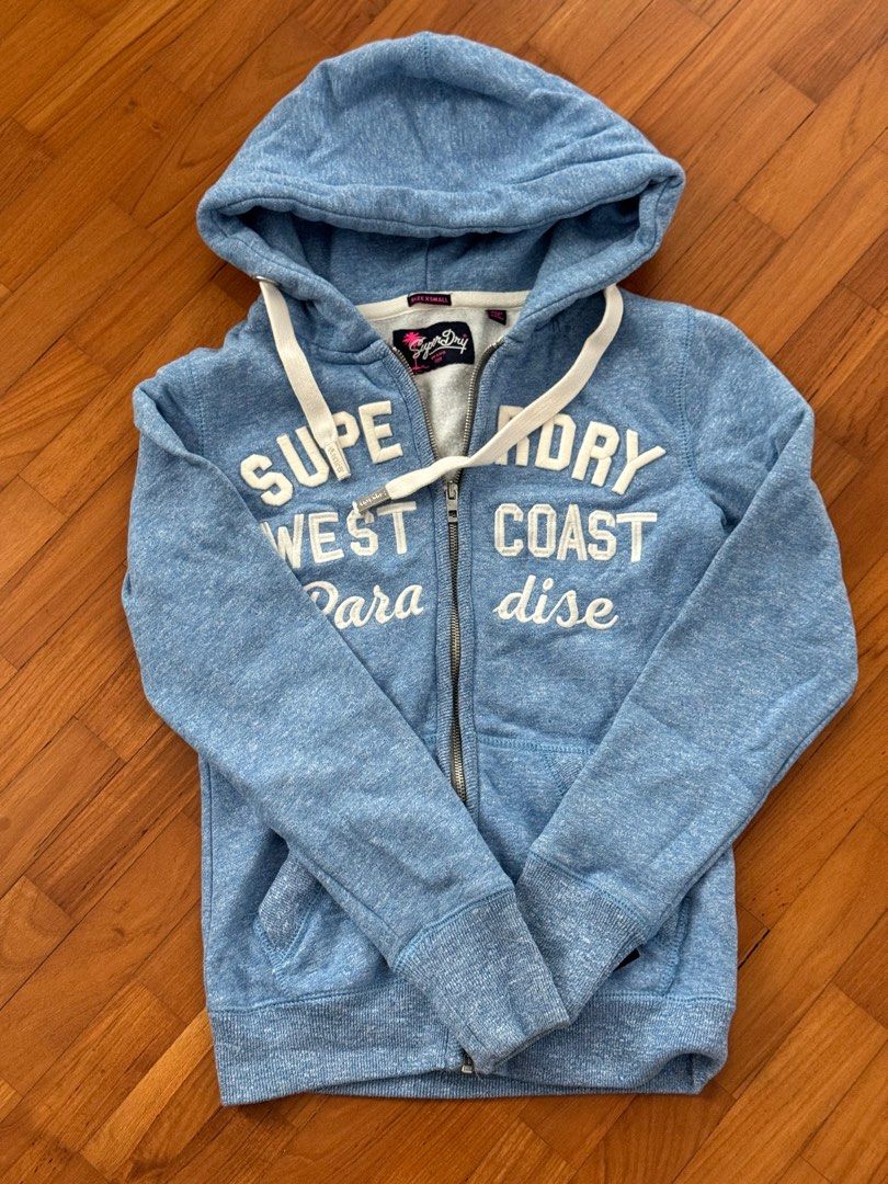 Superdry Full Zip Light Blue Hoodie