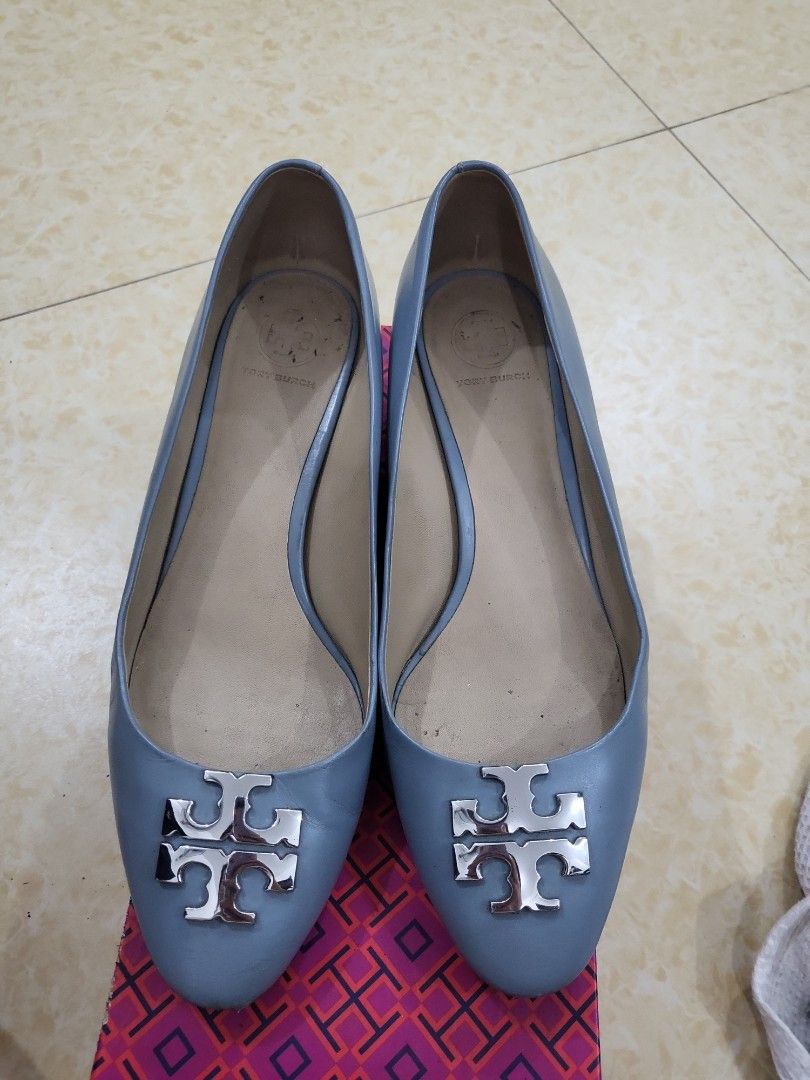 Tory burch blue heels best sale