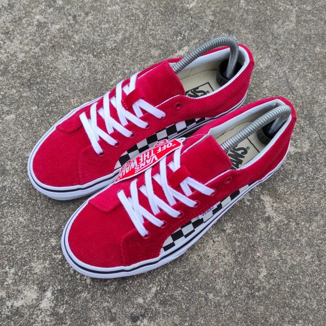 VANS LAMPIN shop RED CORDUROY CHECKERBOARD