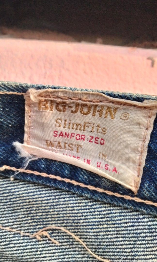Jean Femme Vintage Big John Années 80 - Blanc Délavé, Taille 25 - Denim Rare Made In Japan