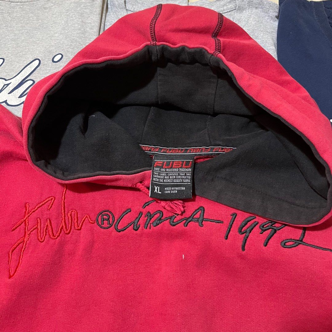 Sweat à Capuche Fubu Argenté Brillant - Taille XXL - Occasion Très Bon état