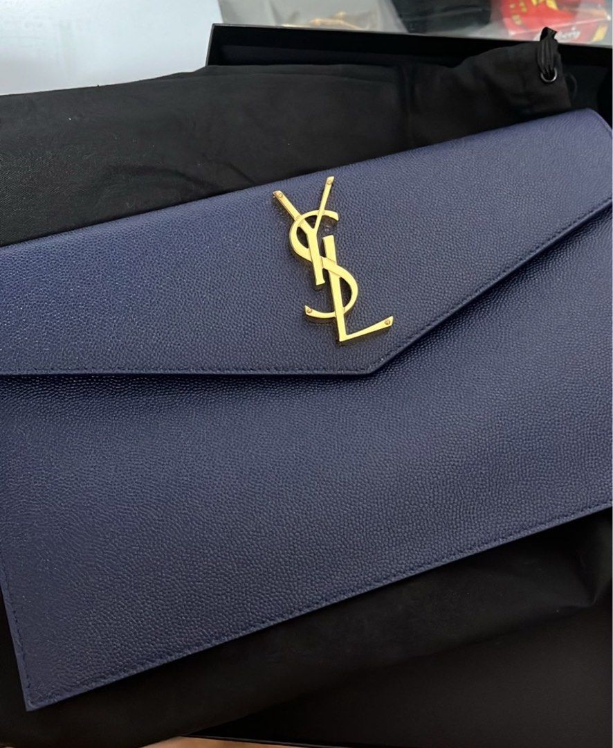 YSL Clutch blue Luxury Bags Wallets on Carousell