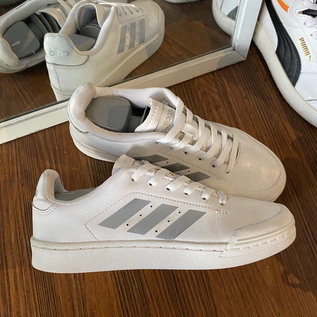 Adidas Court wmns white silver metallic casual original murah not neo  entrap vintage forum 84 low rivalry campus 80s superstar 00s gazelle indoor  og