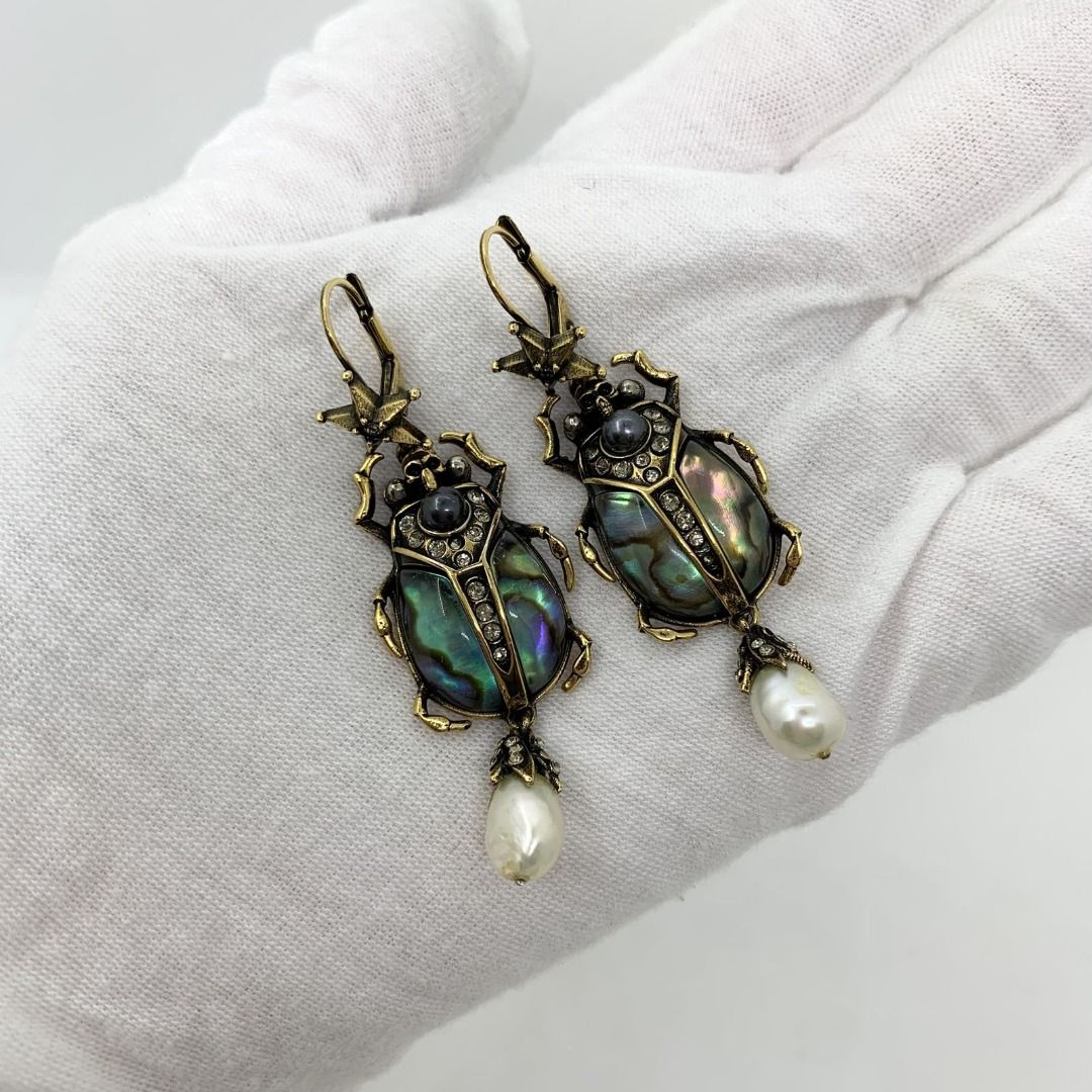 Alexander mcqueen beetle earrings outlet
