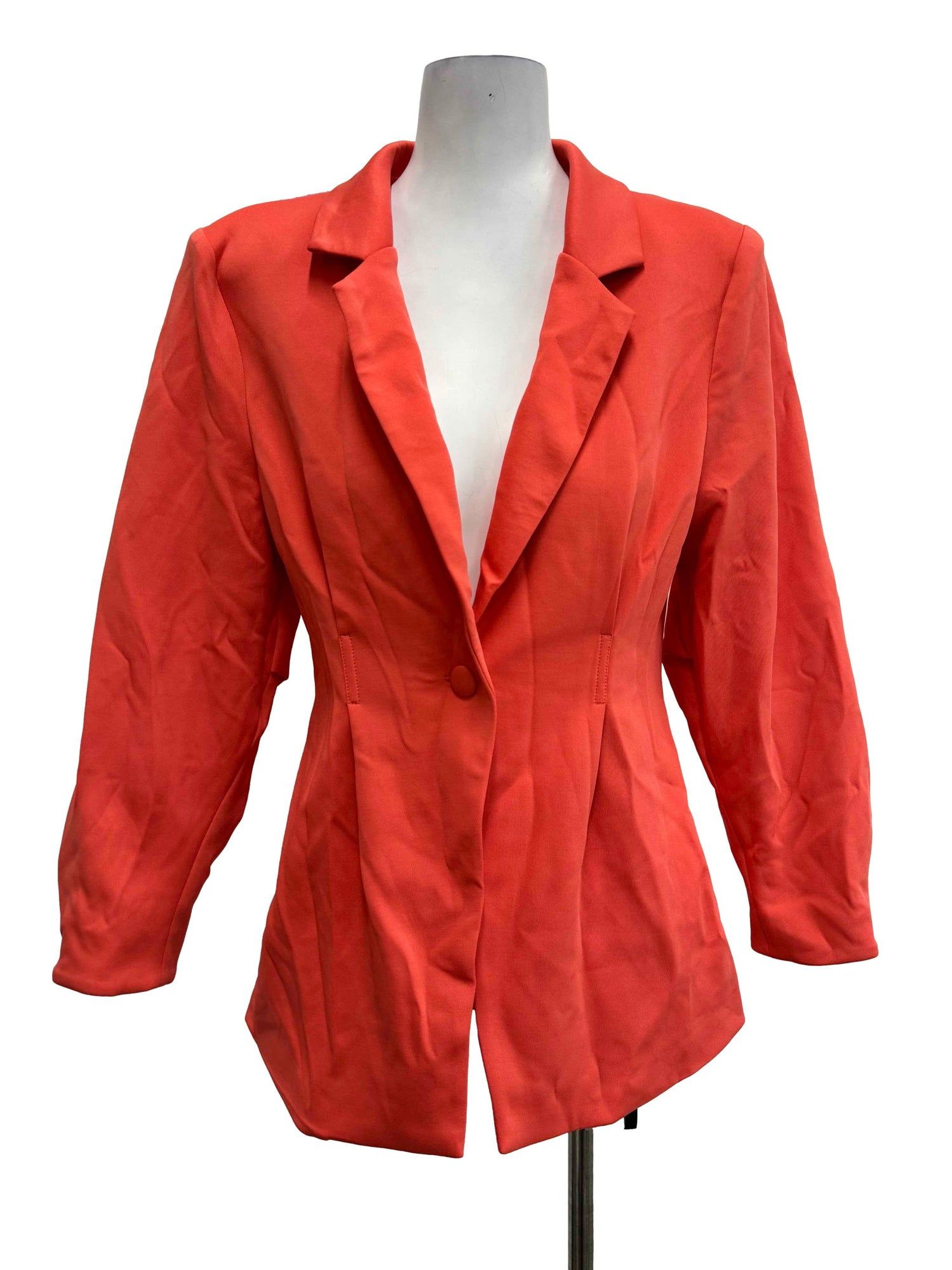 Asos Neon Coral Single Button Fitted Blazer Women s Fashion Coats Jackets and Outerwear on Carousell