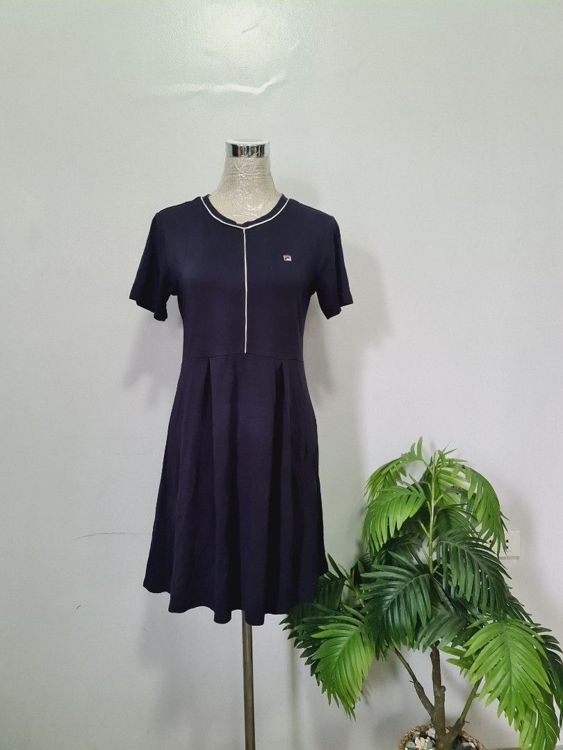 Branded FILA midi office formal casual navy blue dress Women s Fashion Dresses Sets Dresses on Carousell