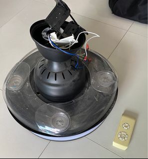 Rega Retro Ceiling Fan (with light, remote control), Furniture & Home ...