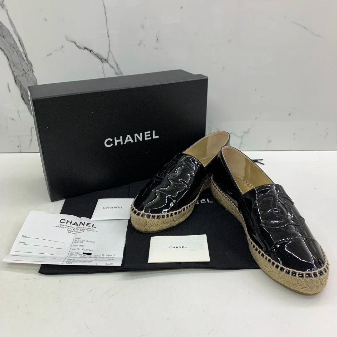 Chanel patent espadrilles on sale