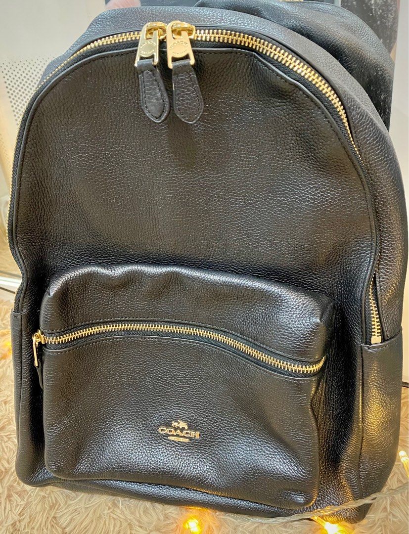 Coach Backpack in Black Gold