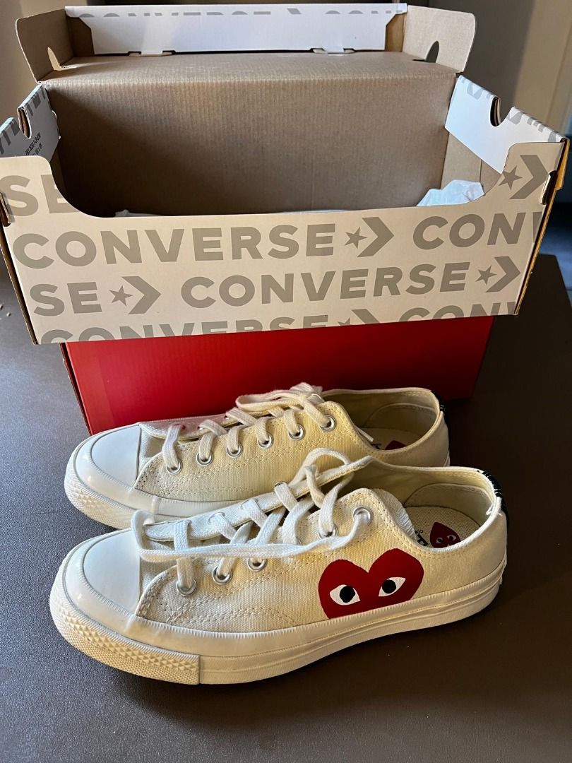 Comme des Garcons PLAY x Converse 70s canvas low top trainers Carousell