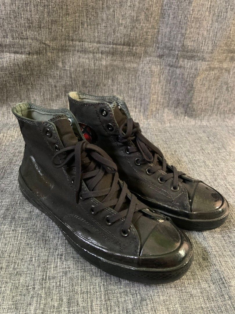 Converse CDG Custom Full Black, Fesyen Pria, Sepatu Sepatu