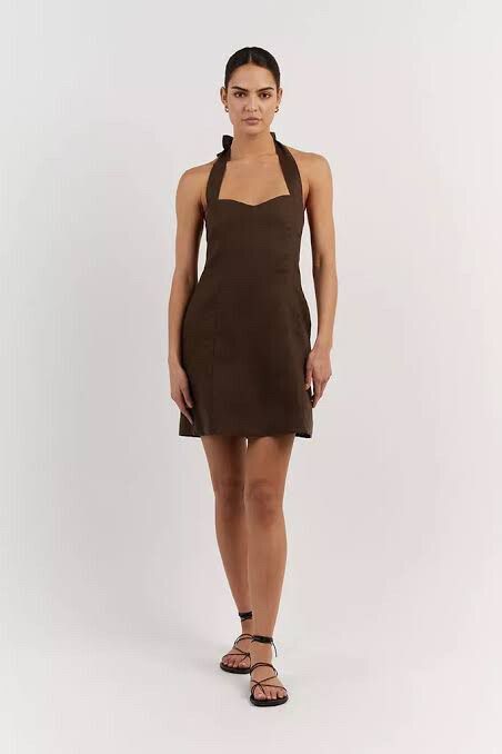 DISSH Willow Mini Dress in Choco, Women's Fashion, Dresses & Sets, Dresses  on Carousell