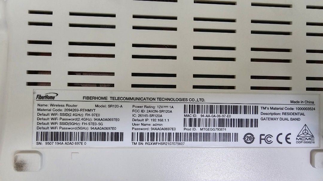Fiberhome Unifi Router Fiberhome wireless router UNIFI SR120-A, Computers & Tech, Parts ...
