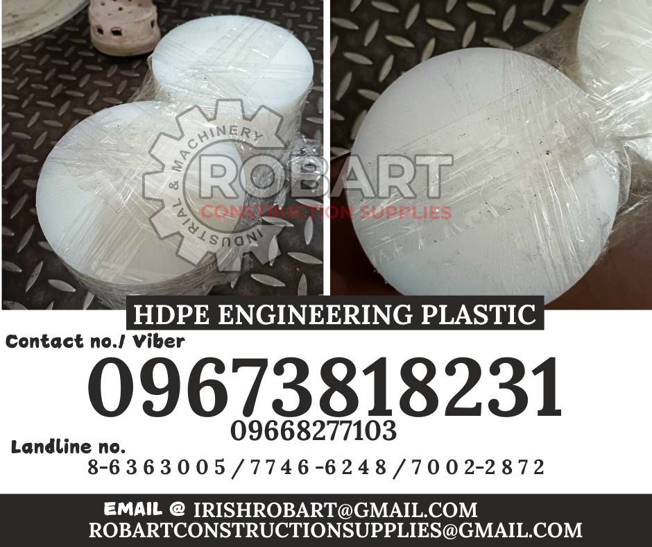 HDPE engineering plastic (Category: Construction Tools & Equipment) located in Manila. Submitted by irishrobart_22 (Listing ID 1322948532, Image 1). Description: HDPE engineering plastic 130mm dia x 5" color: White SEND US MESSAGE FOR INQUIRIES ‼️‼️ LOOK FOR IRISH ROBART VBR : 0 9 6 7 3 8 1 8 2 3 1/ 0 9 6 7 3 8 1 8 2 3 4 LANDLINE 8-6 3 6 3 0 0 5 / 7 7 4 6 -6 2 4 / 7 0 0 2-2 8 7 2 GMAIL: I R I S H R O B A R T @ G M A I L . C O M Office Address: 14