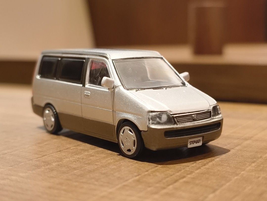HONDA STEPWGN 1/64 玩具車著燈模型組裝銀色, 汽車配件, 其他- Carousell